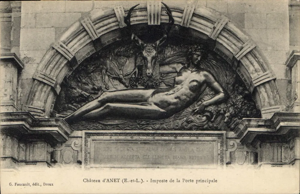 Castelo de ANET (E.-et-L.) — Imposto da Porta principal — G. Foucault, editor, Dreux - Frente
