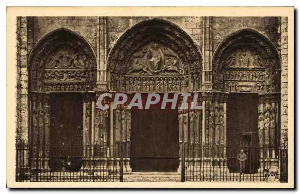 Chartres (Eure-et-Loir) — Die Kathedrale — Der Große Portal — Kunstausgabe 'Vort' - Vorderseite
