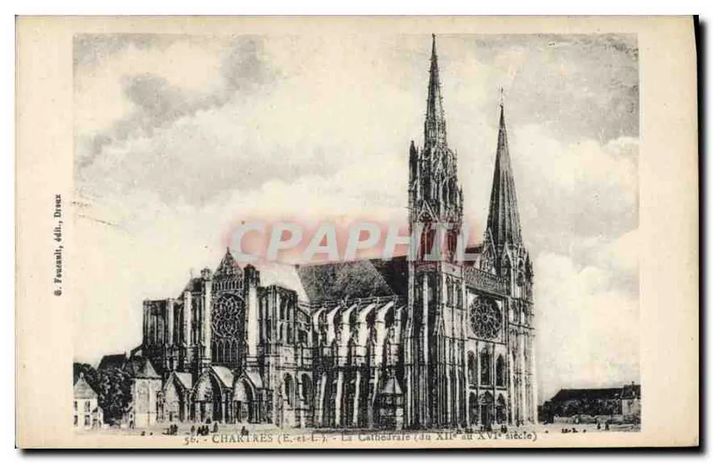 Chartres (E-et-L) - Die Kathedrale (von dem 12. bis 16. Jahrhundert) — G. Fascani, Droux, n°56 - Vorderseite