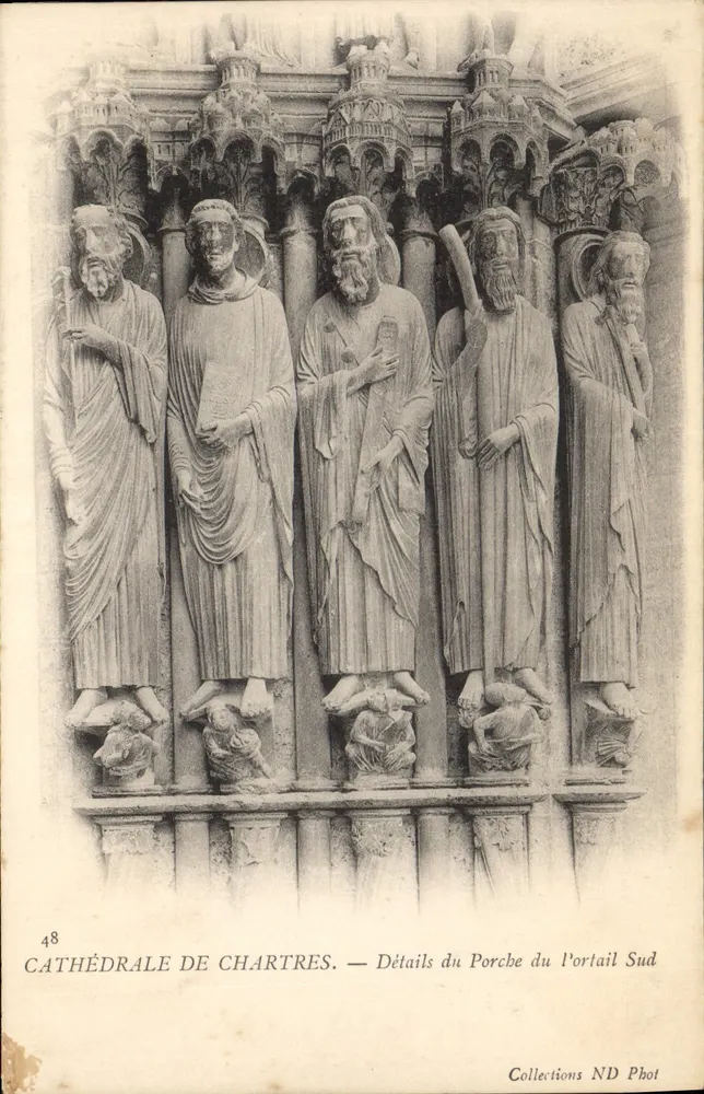 Kathedrale von Chartres — Details des Portals des Südportal — Collections ND Phot - Vorderseite