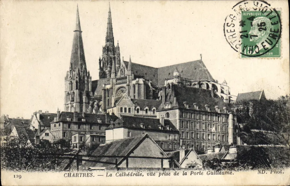 Chartres — Die Kathedrale, Ansicht vom Porte Guillaume — ND. Foto n°129 - Vorderseite
