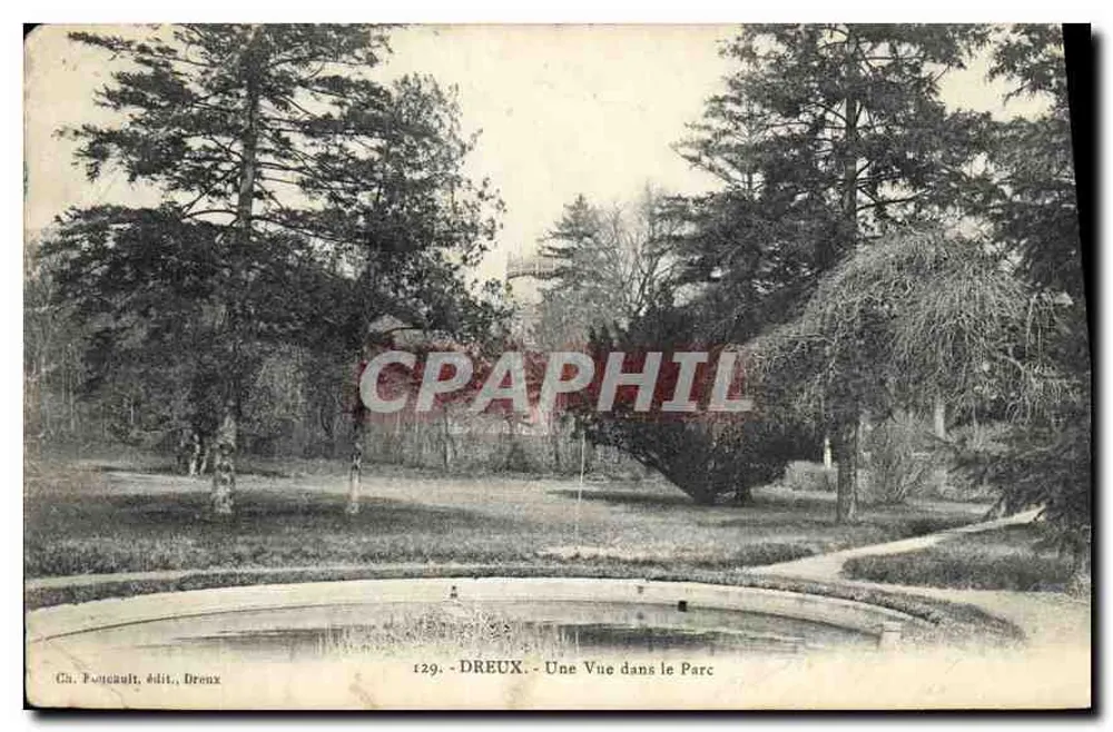 Dreux — Vue dans le Parc — Ch. Pongault, édit., Dreux, n° 129 - Frente
