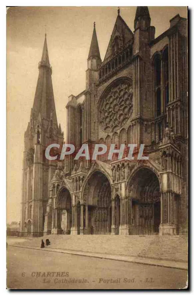 Chartres — A Catedral - Portal Sul - LL - Frente