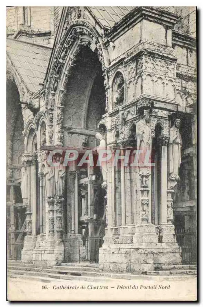 Kathedrale von Chartres — Detail des Nordportals — A. Bourdier, Verlag, Versailles - Vorderseite