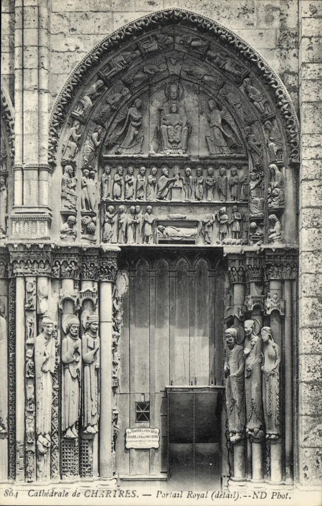 Kathedrale von CHARTRES — Königstor (Detail) — ND Phot. - Vorderseite