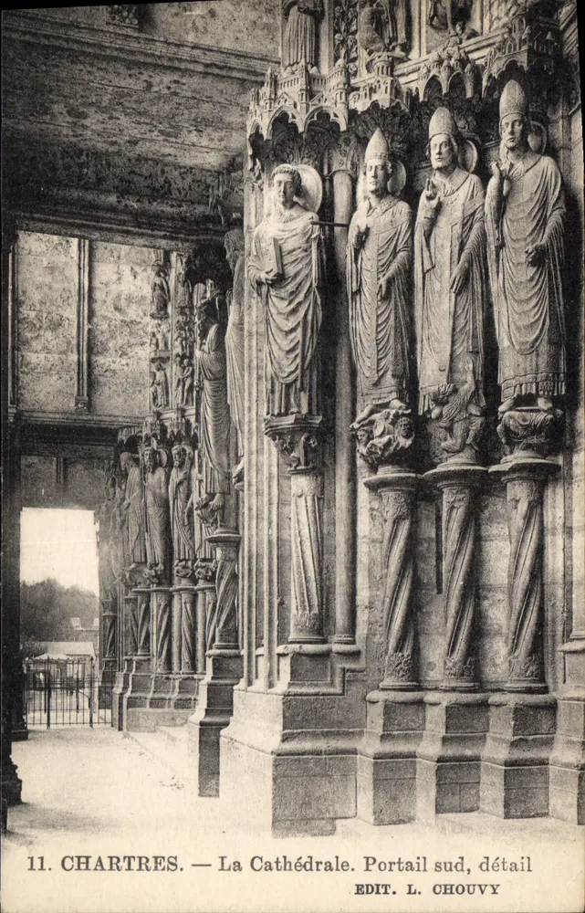 Chartres — Die Kathedrale. Südportal, Detail - Vorderseite