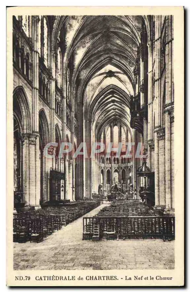 Catedral de Chartres — A Nave e o Coro — ND.79 - Frente
