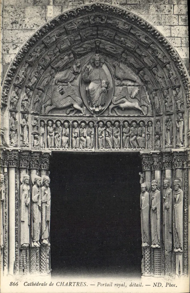 Kathedrale von CHARTRES — Königstor, Detail — ND. Pbor. - Vorderseite