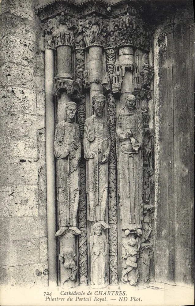 Pilaster des Königstor — Kathedrale von Chartres — ND Pbot. - Vorderseite