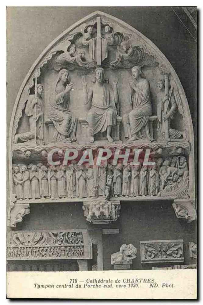 Zentraler Tympanon des Südportal — Kathedrale von Chartres — um 1230 — ND. Phot. - Vorderseite