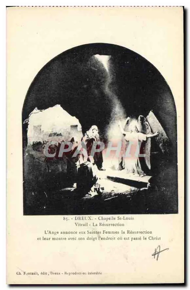 Kapelle Saint-Louis - Stich mit der Auferstehung - Ch. Fournail, Verlag Dreux - Vorderseite