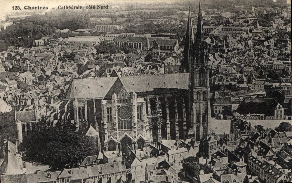 Chartres — Catedral, lado Norte — Edição Robert Laillet, Chartres, n° 125 - Frente