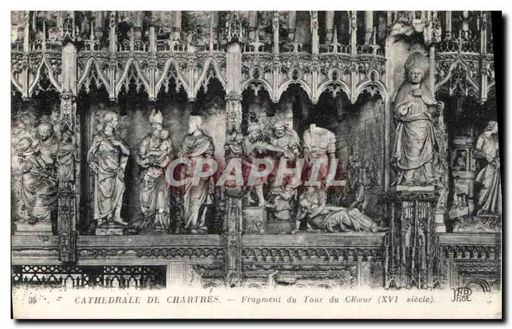 Kathedrale von Chartres — Fragment des Chorwegs (16. Jahrhundert) — JND Pâte - Vorderseite