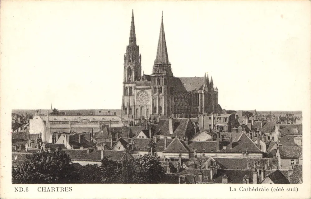 Chartres — A Catedral (lado sul) — ND.6 — CI dos Arts Photomécaniques, Paris - Frente