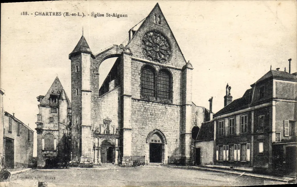 Chartres (E.-et-L.) - Igreja de São Aignan — Editor: Louchaille, Dreu - Frente