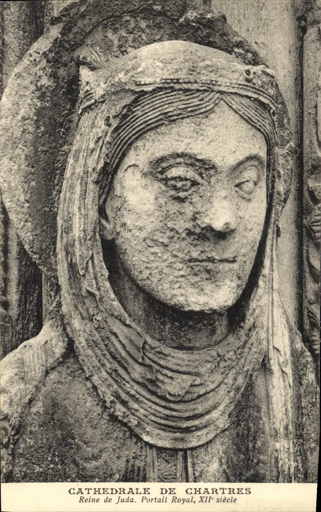 Königin von Juda — Königlicher Portal der Kathedrale von Chartres — 12. Jahrhundert - Vorderseite