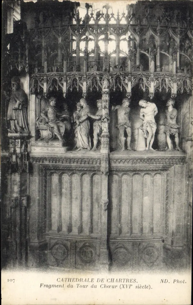 Kathedrale von Chartres — Fragment des Chorumschritts (16. Jahrhundert) — ND. Foto Nr. 107 - Vorderseite