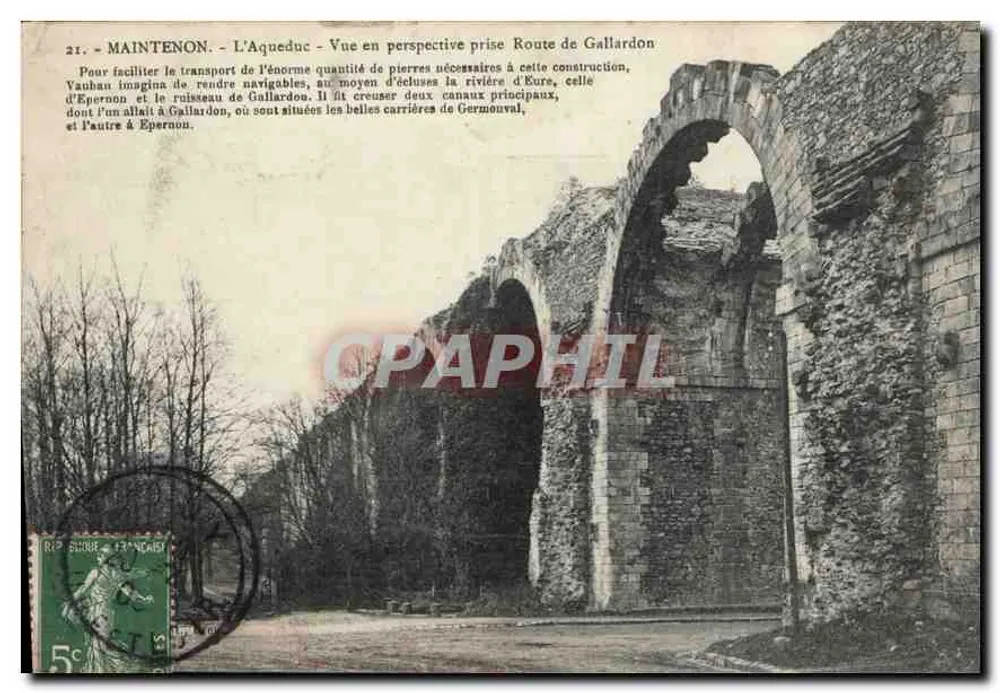 Maintenon — Das Aquädukt — Perspektivische Ansicht von der Route de Gallardon - Vorderseite
