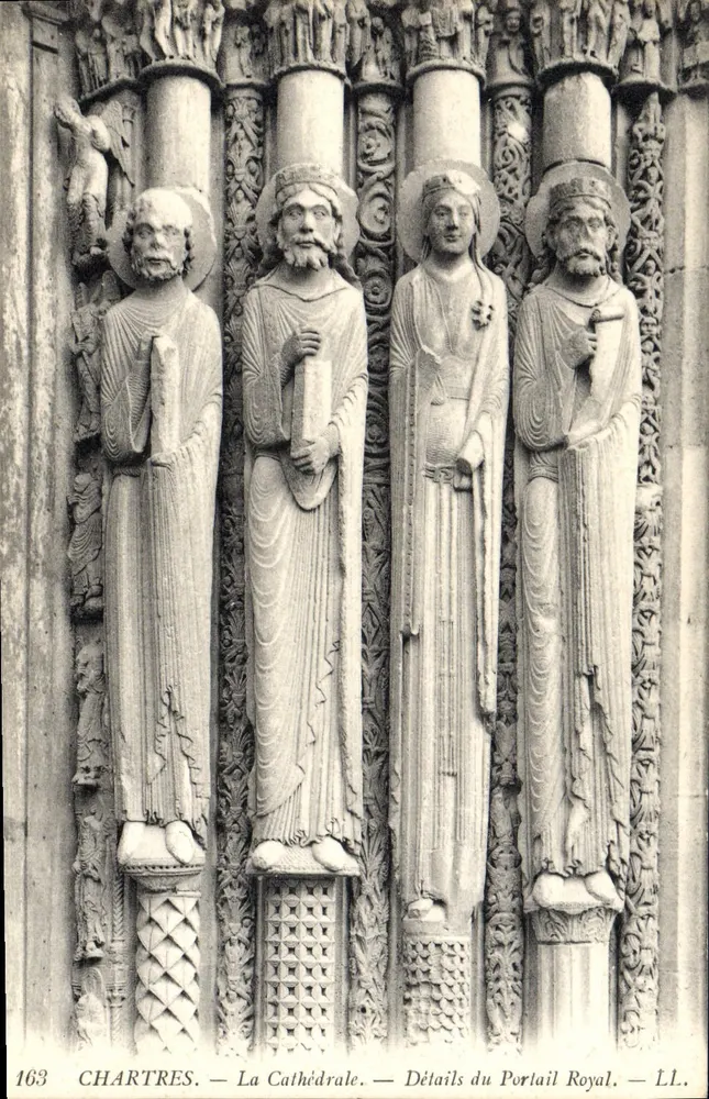 Chartres — Die Kathedrale — Details des Königstor — LL. - Vorderseite