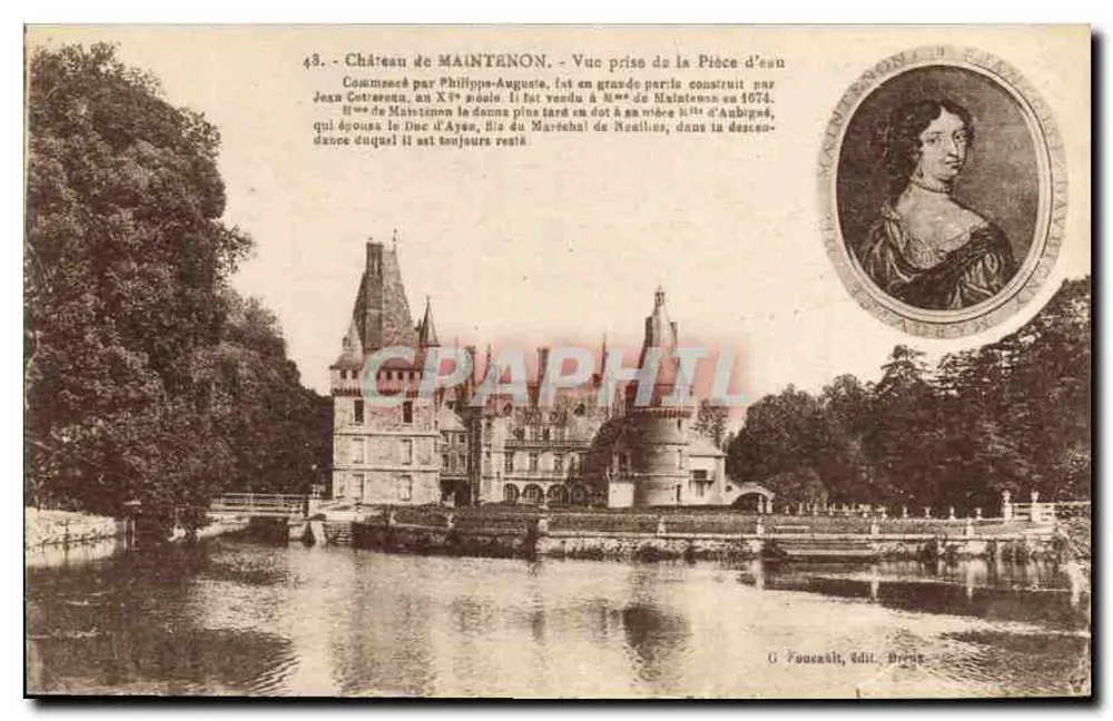 Schloss Maintenon — Aussicht von der Wasserstelle — O. Foucault, Verlag Bruges - Vorderseite