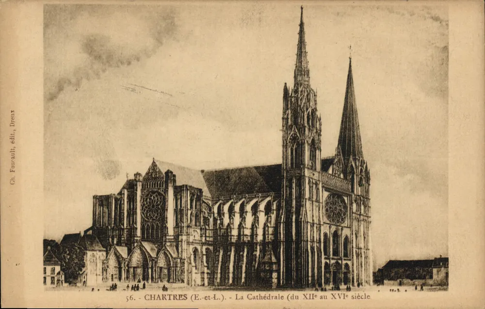 Chartres (E.-et-L.) - Die Kathedrale (von dem 12. bis zum 16. Jahrhundert) — Ch. Fournault, Dreux, Nr. 56 - Vorderseite