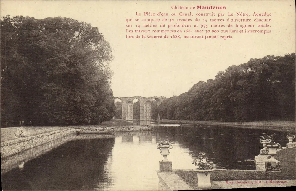Castelo de Maintenon — A Peça d'Água ou Canal — Sime Rousseau, editor em Maintenon - Frente