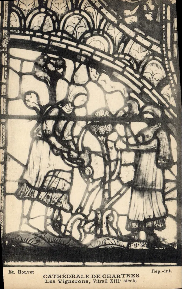 Kathedrale von Chartres — Die Winzer, farbiges Glasfenster des 13. Jahrhunderts — Et. Houvet - Vorderseite