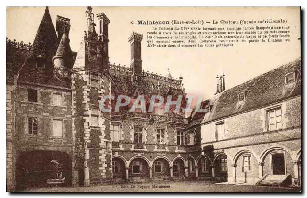 Maintenon (Eure-et-Loir) — O Castelo (fachada meridional) — Éd. De Keyser, Maintenon - Frente