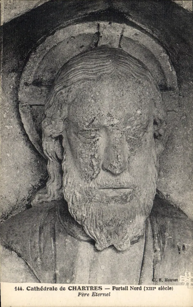Kathedrale von CHARTRES — Nordportal (13. Jahrhundert) — Ewiger Vater — Cl. E. Houvet - Vorderseite