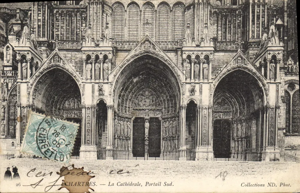 Chartres — La Cattedrale, Portale Sud — Collezioni ND. Fot. - Recto
