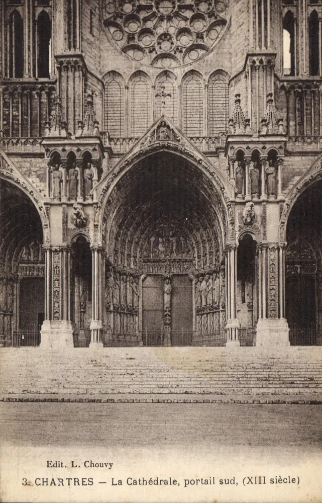 Chartres — Die Kathedrale, südliches Portal, 13. Jahrhundert — Edit. L. Chouvy - Vorderseite