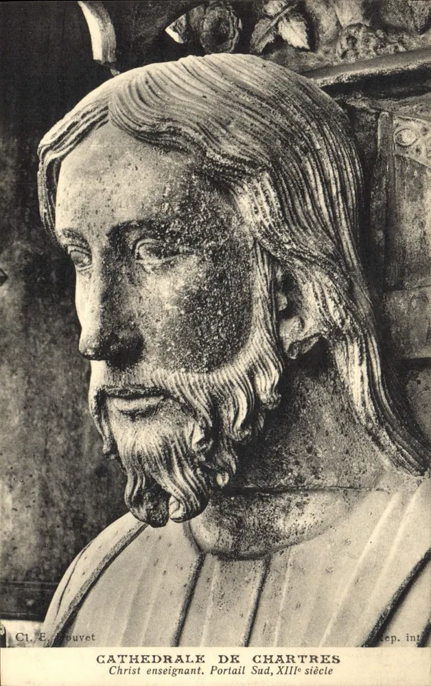 Christus lehrend — Südportal, Kathedrale von Chartres — Cl. E. Brouvet - Vorderseite