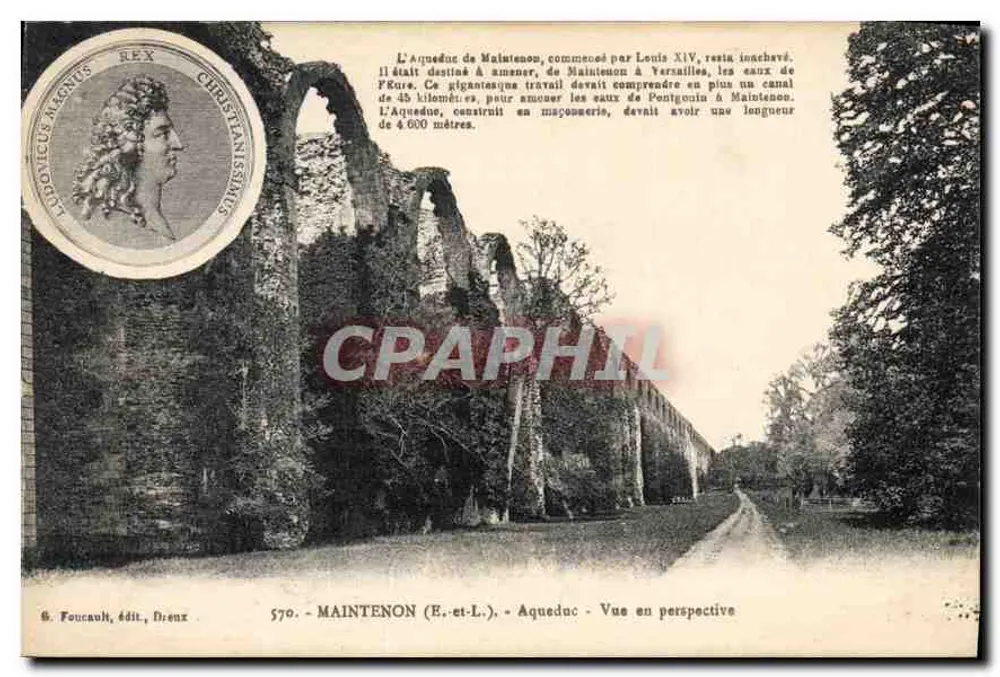 Maintenon (E.-et-L.) — Aqueduto — Vista em perspectiva — G. Foucault, editor, Drenz, n° 570 - Frente