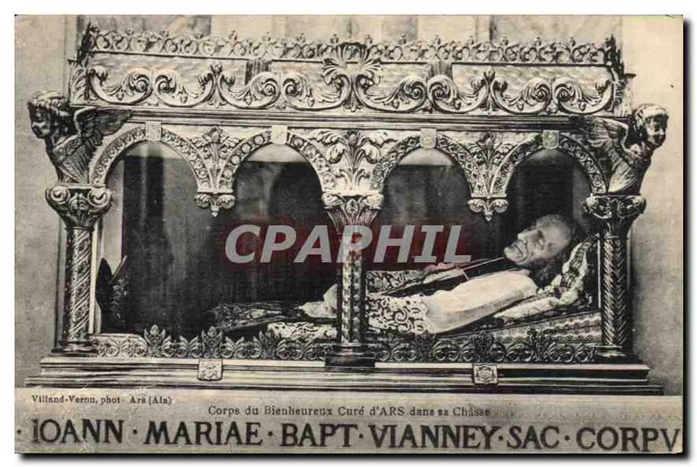 Corpo do Bendito Padre de Ars em sua Cápsula — Villand-Vernu, fot. Ars (Als) - Frente