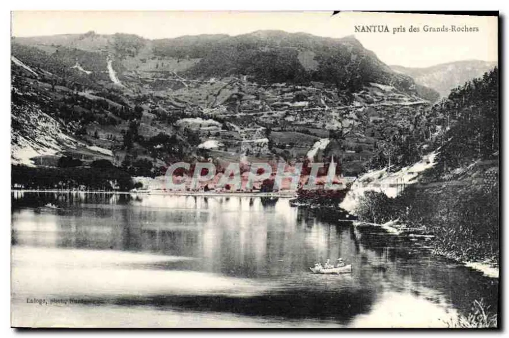 Nantua pris des Grands-Rochers — vista do lago de Nantua — editor Lalage, pl. Nantua - Frente