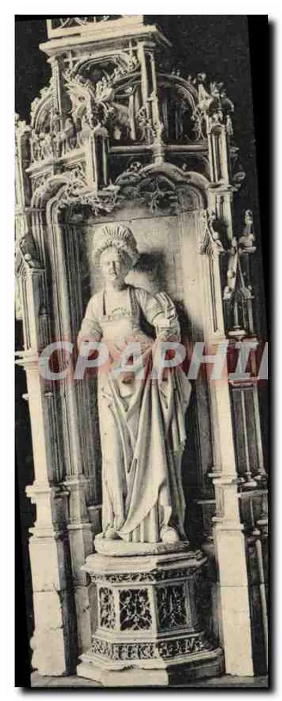 Estátua da Virgem em um retábulo gótico — editor Craphil, n° 68/6 - Frente