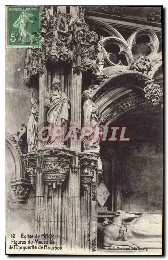 Kirche von Brou — Figuren des Mausoleums von Marguerite de Bourbon — L. Perrand, Verleger - Vorderseite