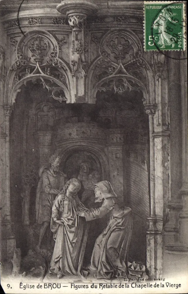 Kirche von BROU — Figuren des Retabels der Kapelle der Jungfrau — Le Perrand dit Bourg - Vorderseite