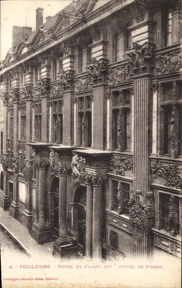 Toulouse - Hotel de Clary, genannt "Hotel de Pierre" — Phototypie Labouche frères, n°4 - Vorderseite