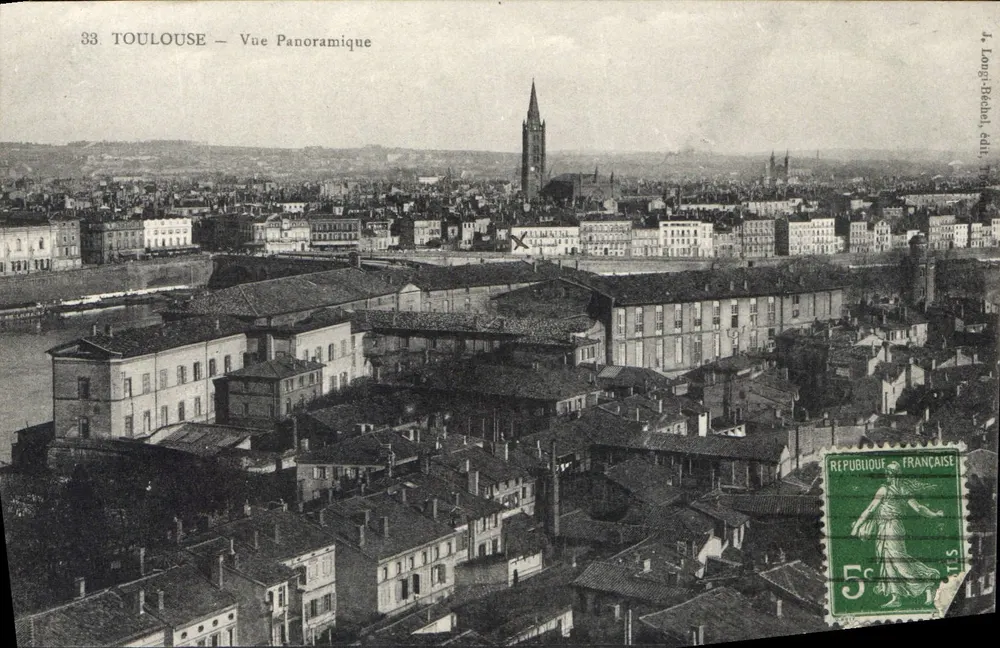 Toulouse — Vista Panoramica — J. Long, Béziers, editore - Recto
