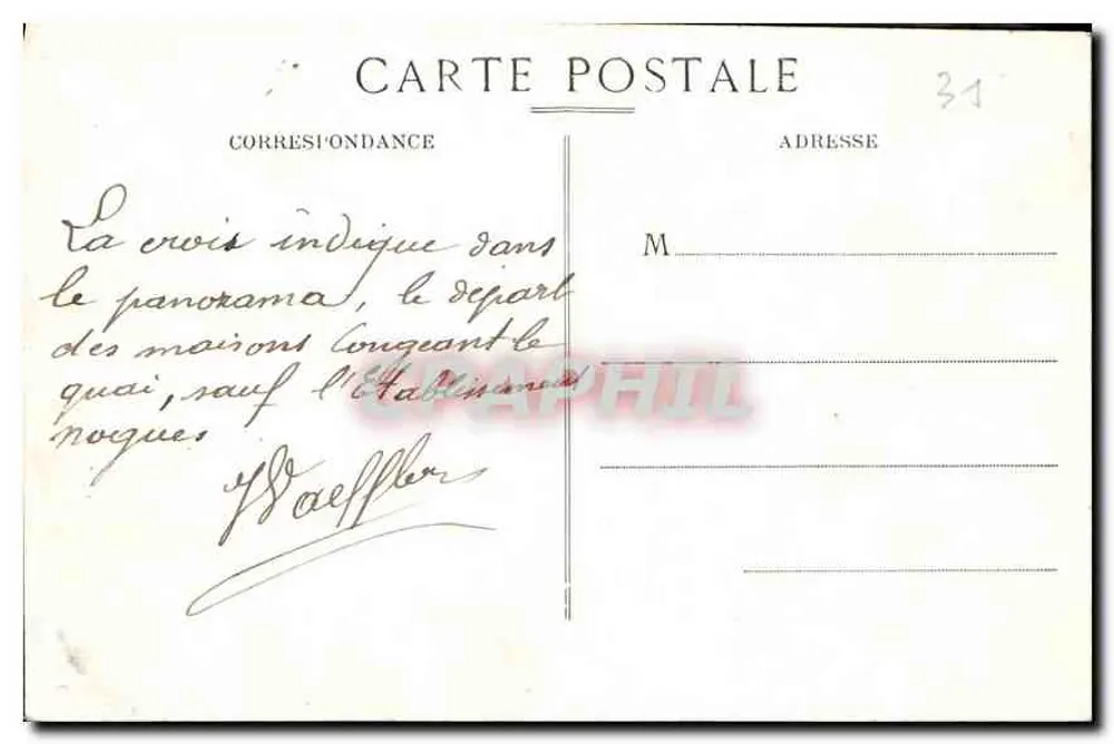 Toulouse — Vista Panoramica — J. Long, Béziers, editore - Verso