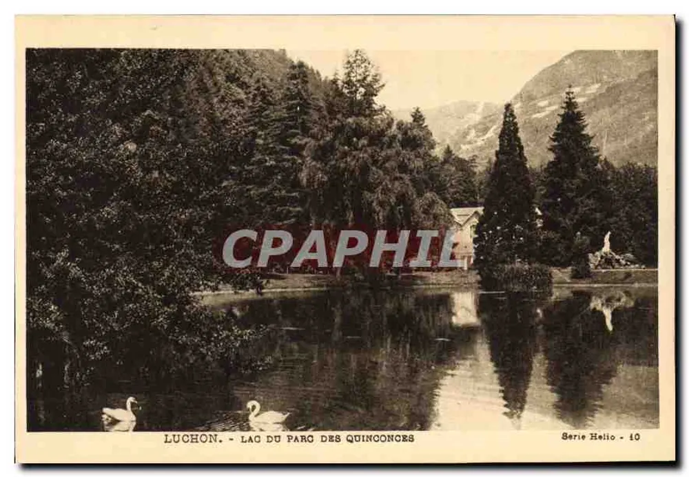 Luchon - Lago do Parc des Quinconces — Héliogravure Labouche Frères, série Helio - 10 - Frente