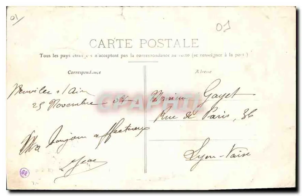 Neuville-sur-Ain — Vue générale — L. Ravier, édit., Bourg — Cl. A. Cordier - Verso