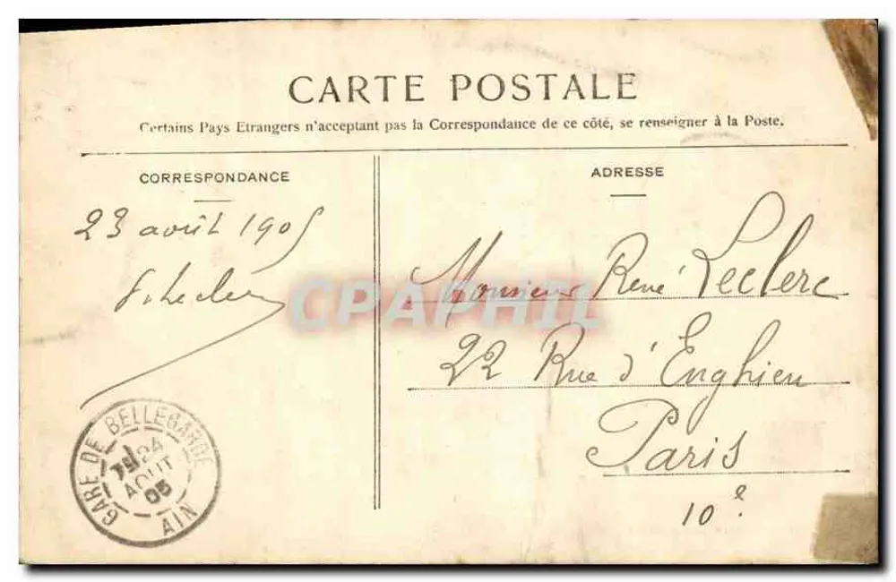 Bellegarde — A Perda do Ródano no inverno — Lucien Michlaus, editor, Bellegarde - Verso