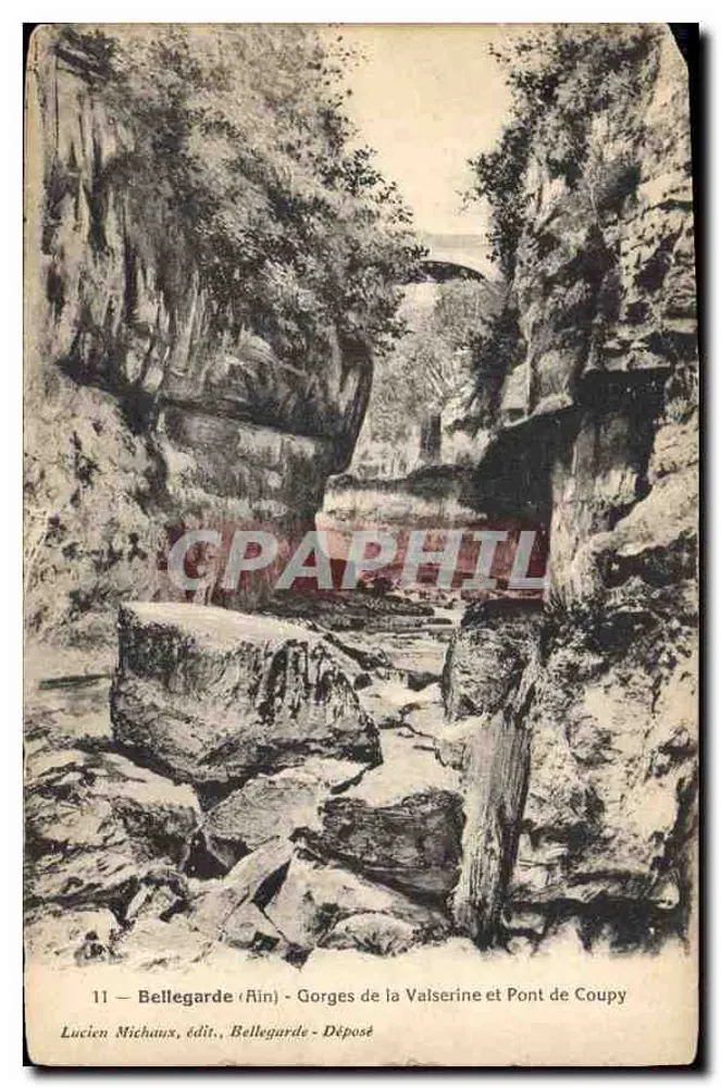 Bellegarde (Rhein) — Schluchten der Valserine und Coupy-Brücke — Lucien Michaux, Verlag, Bellegarde - Einlieferung - Vorderseite