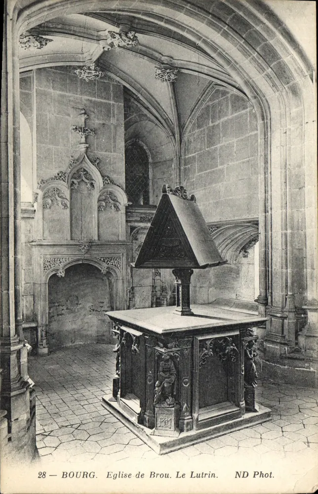 Bourg. Kerk van Brou. Het Lutrin — ND Phot. - Voorkant