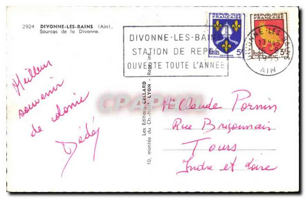 Divonne-les-Bains — Fontes da Divonne — Edições Gellard - Verso