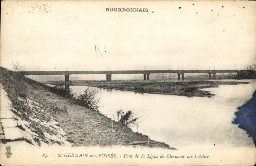 St-GERMAIN-des-FOSSÉS — Eisenbahnbrücke der Linie Clermont über den Allier — BOURBONNAIS, n°83 - Vorderseite