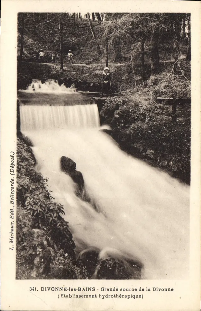 Divonne-les-Bains — Große Quelle von Divonne — L. Michaux, Verlag Bellegarde, Nr. 341 - Vorderseite