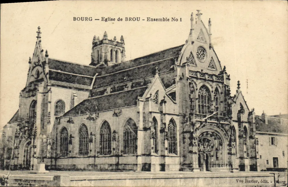 Bourg — Igreja de Brou — Conjunto Número 1 — Vve Ravier, editora - Bourg - Frente